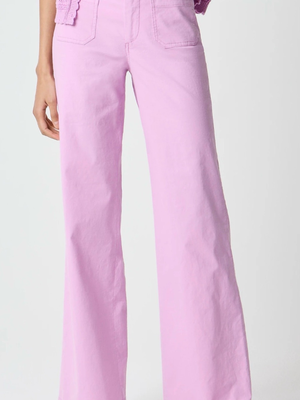 J. Crew Light Pink Wide-Leg High-Rise Jeans